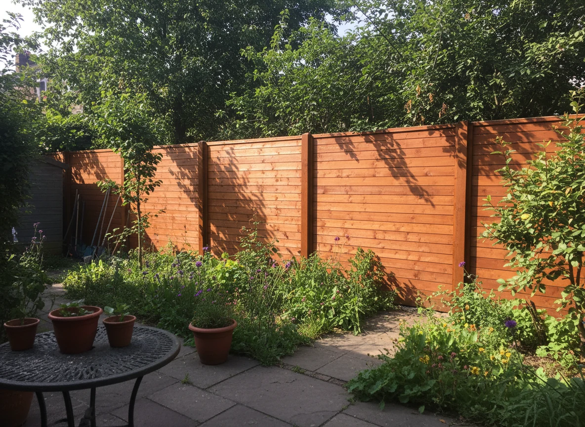 Fence staining and treatment in a Bristol garden
