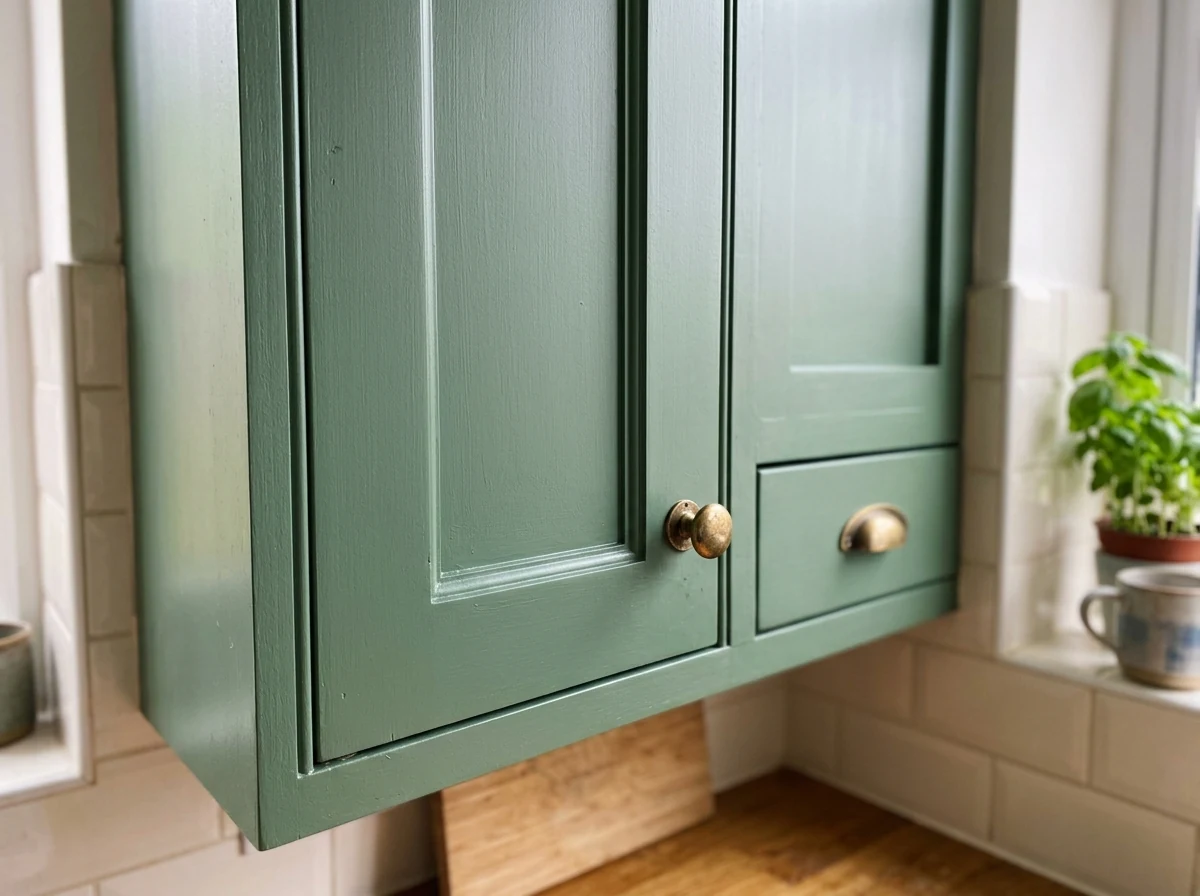 Professional kitchen cabinet repainting in a Bristol home